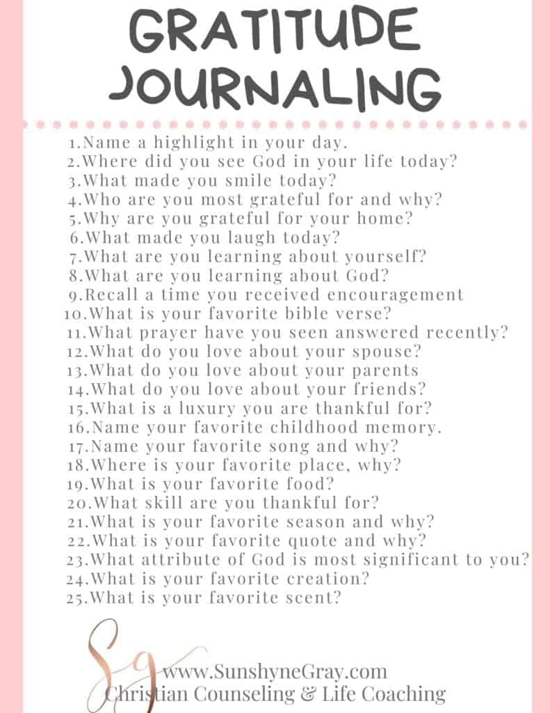 gratitude journaling prompts