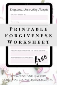 forgiveness worksheet