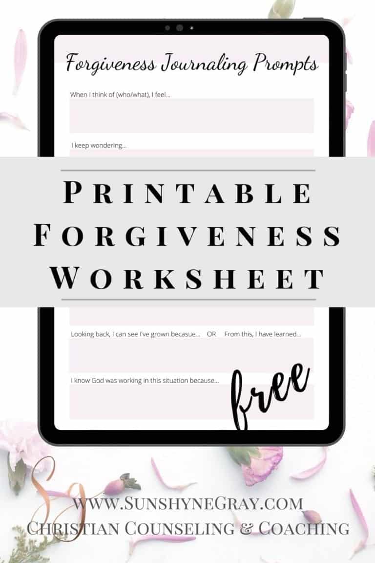 Printable Forgiveness Activity Sheets