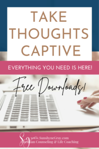 title everything you need to take thoughts captive woman typing