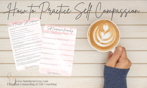 Title: how to practice self compassion showing 2 worksheets