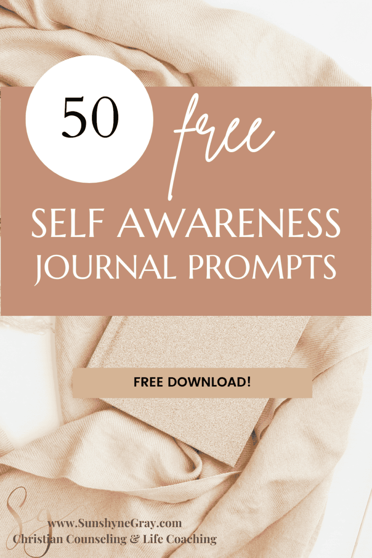 Free Worksheet for Self Awareness {50 Prompts} - Christian Counseling