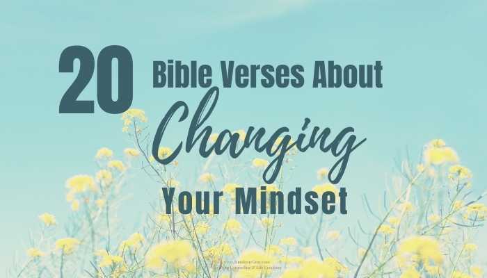 bible verses about changing your mindset; flower and sky background