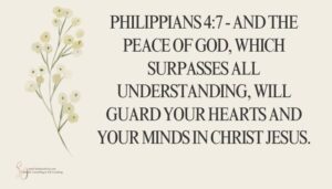 Philippians 4 7 with flower on side